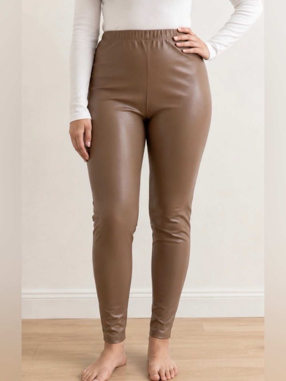 Old Navy Faux Leather High-Rise Leggings - Brown